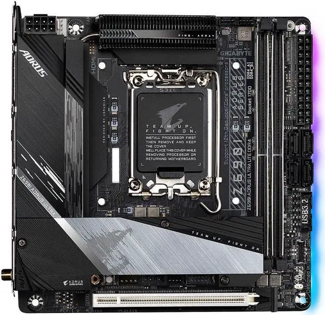 Alt view image 2 of 6 - GIGABYTE Z690I AORUS ULTRA LITE DDR4 (rev. 1.0) LGA 1700 Intel Z690 SATA 6Gb/s Mini ITX Intel Motherboard