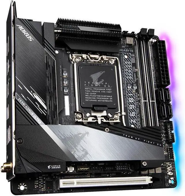 Alt view image 4 of 6 - GIGABYTE Z690I AORUS ULTRA LITE DDR4 (rev. 1.0) LGA 1700 Intel Z690 SATA 6Gb/s Mini ITX Intel Motherboard