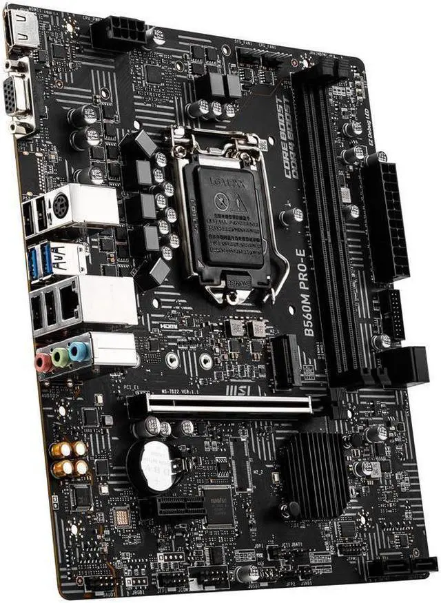 Alt view image 5 of 7 - MSI B560M PRO-E LGA 1200 Intel B560 SATA 6Gb/s Micro ATX Intel Motherboard