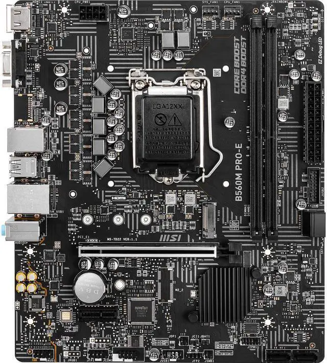 Alt view image 2 of 7 - MSI B560M PRO-E LGA 1200 Intel B560 SATA 6Gb/s Micro ATX Intel Motherboard