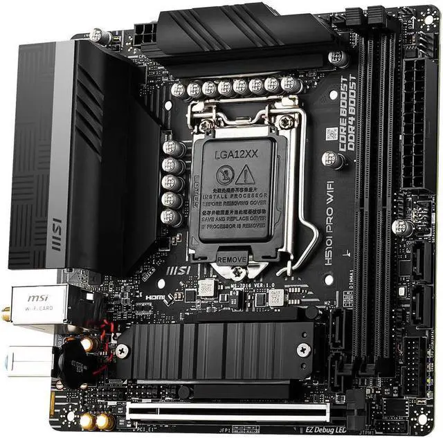 Alt view image 3 of 6 - MSI H510I PRO WIFI LGA 1200 Intel H510 SATA 6Gb/s Mini ITX Intel Motherboard