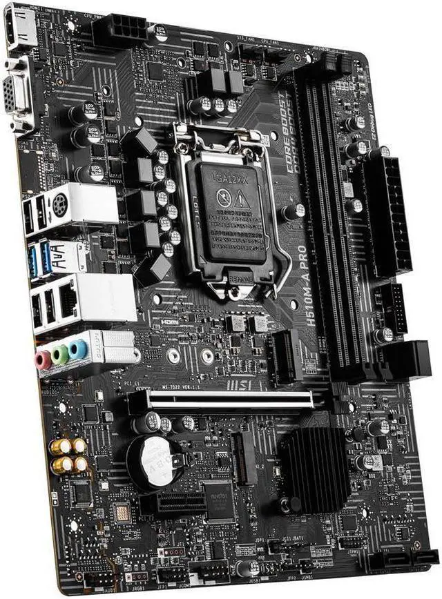 Alt view image 4 of 7 - MSI H510M-A PRO LGA 1200 Intel H510 SATA 6Gb/s Micro ATX Intel Motherboard