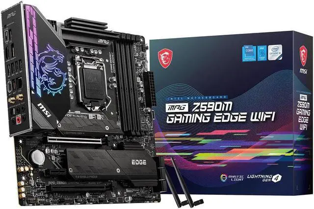 Main image of MSI MPG Z590M GAMING EDGE WIFI LGA 1200 Intel Z590 SATA 6Gb/s Micro ATX Intel Motherboard