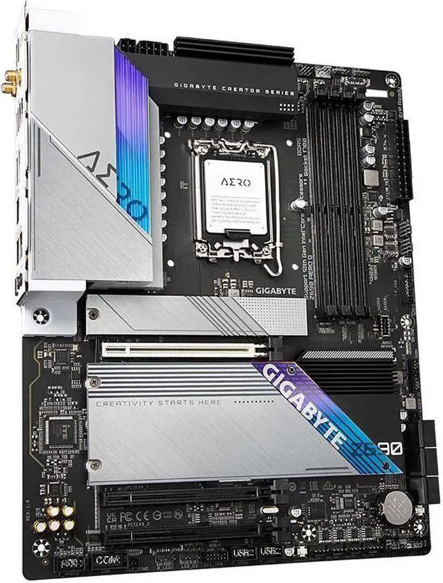 Alt view image 4 of 6 - GIGABYTE Z690 AERO G LGA 1700 Intel Z690 ATX Motherboard with DDR5, Quad M.2, PCIe 5.0, USB 3.2 Gen2X2 Type-C, WiFi 6, Intel 2.5 GbE LAN