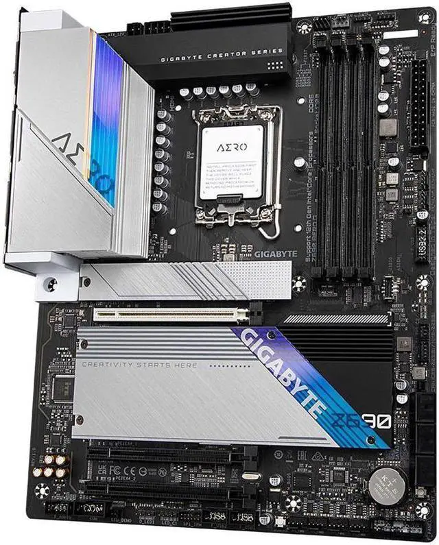 Alt view image 3 of 6 - GIGABYTE Z690 AERO G LGA 1700 Intel Z690 ATX Motherboard with DDR5, Quad M.2, PCIe 5.0, USB 3.2 Gen2X2 Type-C, WiFi 6, Intel 2.5 GbE LAN
