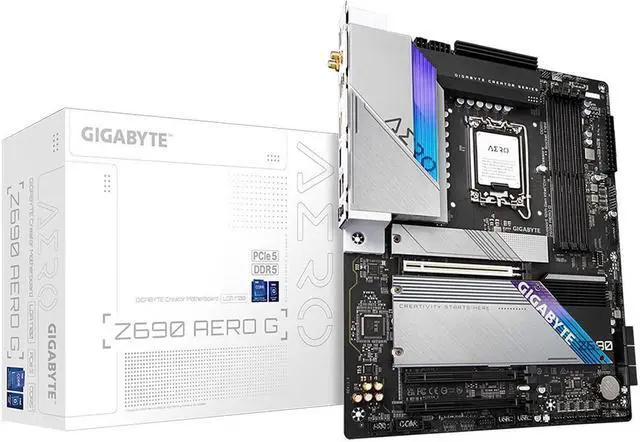 Main image of GIGABYTE Z690 AERO G LGA 1700 Intel Z690 ATX Motherboard with DDR5, Quad M.2, PCIe 5.0, USB 3.2 Gen2X2 Type-C, WiFi 6, Intel 2.5 GbE LAN