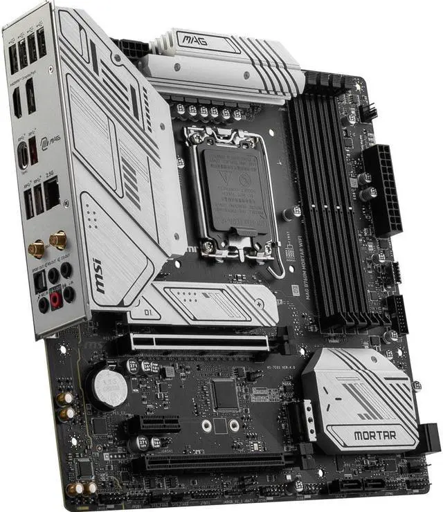 Alt view image 3 of 3 - MSI MAG B760M MORTAR WIFI LGA 1700 (Intel12th&13th Gen) SATA 6Gb/s Micro ATX Motherboard (PCIe 5.0, DDR5,2xM.2 Slots,WiFi 6,Intel ® 2.5Gb LAN)