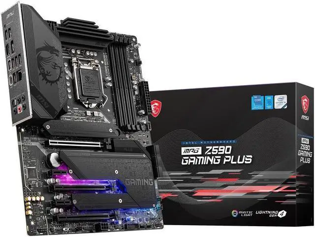 Main image of MSI MPG Z590 GAMING PLUS LGA 1200 Intel Z590 SATA 6Gb/s ATX Intel Motherboard