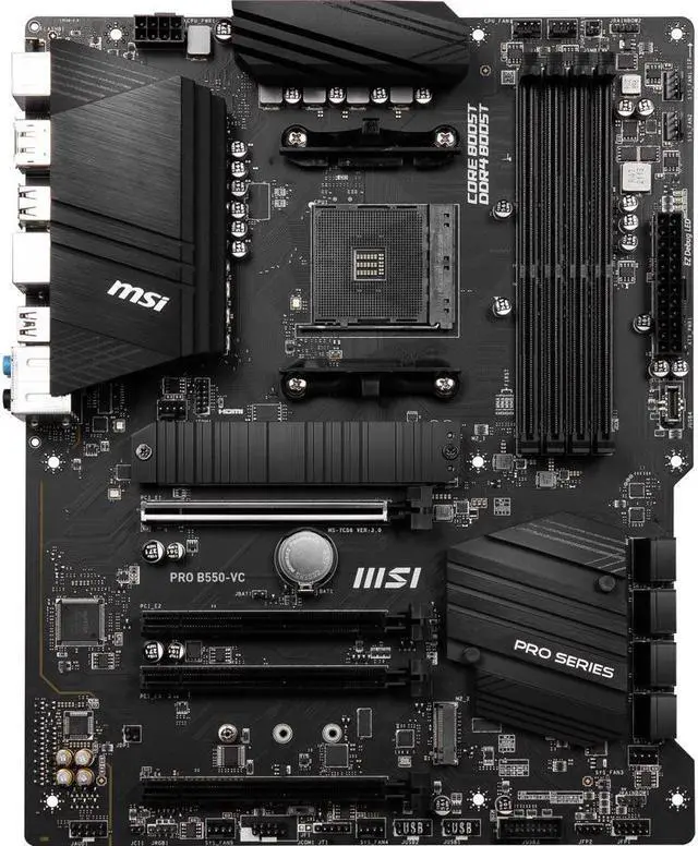 Alt view image 2 of 12 - MSI PRO PRO B550-VC AM4 AMD B550 SATA 6Gb/s ATX AMD Motherboard