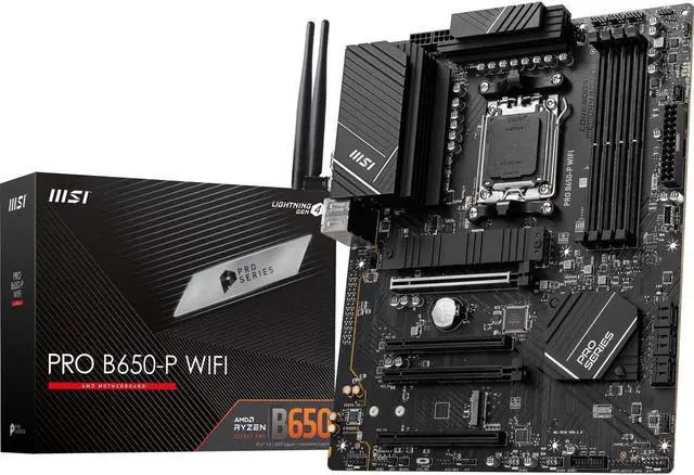 Main image of MSI PRO B650-P WIFI AM5 AMD B650 SATA 6Gb/s DDR5 Ryzen 7000 ATX Motherboard