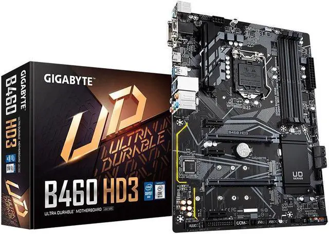 Main image of GIGABYTE B460 HD3 LGA 1200 Intel B460 ATX Motherboard with Dual M.2, SATA 6Gb/s, USB 3.2 Gen 1
