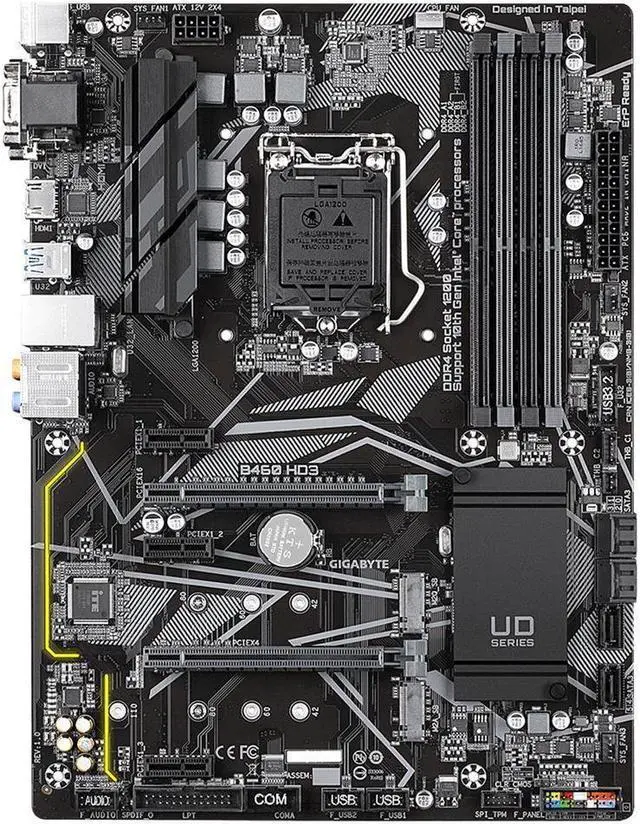 Alt view image 2 of 5 - GIGABYTE B460 HD3 LGA 1200 Intel B460 ATX Motherboard with Dual M.2, SATA 6Gb/s, USB 3.2 Gen 1