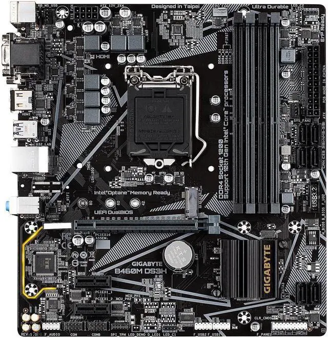 Alt view image 2 of 6 - GIGABYTE B460M DS3H LGA 1200 Intel B460 Micro-ATX Motherboard with M.2, SATA 6Gb/s, USB 3.2 Gen 1