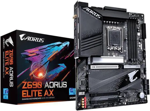 Main image of GIGABYTE Z690 AORUS ELITE AX LGA 1700 Intel Z690 ATX Motherboard with DDR5, Quad M.2, PCIe 5.0, USB 3.2 Gen2X2 Type-C, WiFi 6E, 2.5GbE LAN