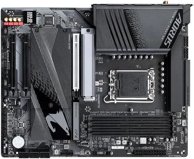 Alt view image 4 of 8 - GIGABYTE Z690 AORUS ELITE AX LGA 1700 Intel Z690 ATX Motherboard with DDR5, Quad M.2, PCIe 5.0, USB 3.2 Gen2X2 Type-C, WiFi 6E, 2.5GbE LAN