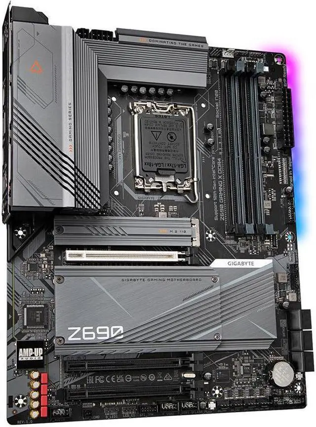 Alt view image 4 of 6 - GIGABYTE Z690 GAMING X DDR4 LGA 1700 Intel Z690 ATX Motherboard with DDR4 (REV 1.0), Quad M.2, PCIe 5.0, USB 3.2 Gen2X2 Type-C, 2.5GbE LAN