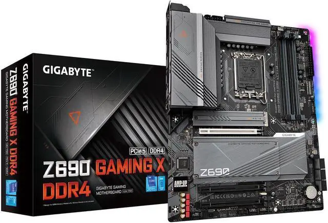 Main image of GIGABYTE Z690 GAMING X DDR4 LGA 1700 Intel Z690 ATX Motherboard with DDR4 (REV 1.0), Quad M.2, PCIe 5.0, USB 3.2 Gen2X2 Type-C, 2.5GbE LAN