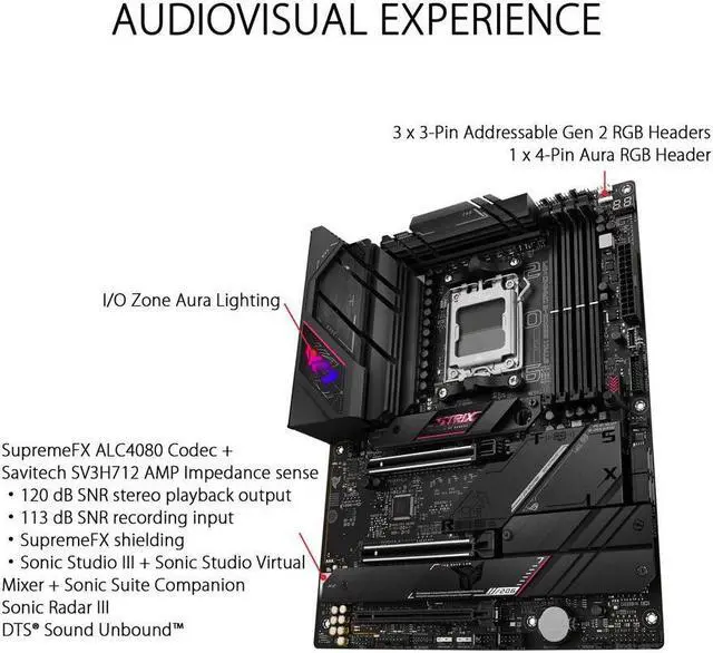 Alt view image 5 of 7 - ASUS ROG STRIX B650E-E GAMING WiFi Socket AM5 (LGA 1718) Ryzen 7000 gaming motherboard(16 + 2 power stages, DDR5, 4x M.2 slots, PCIe® 5.0, WiFi 6E, 2.5G LAN, USB 3.2 Gen 2x2 Type-C® rear I/O port)