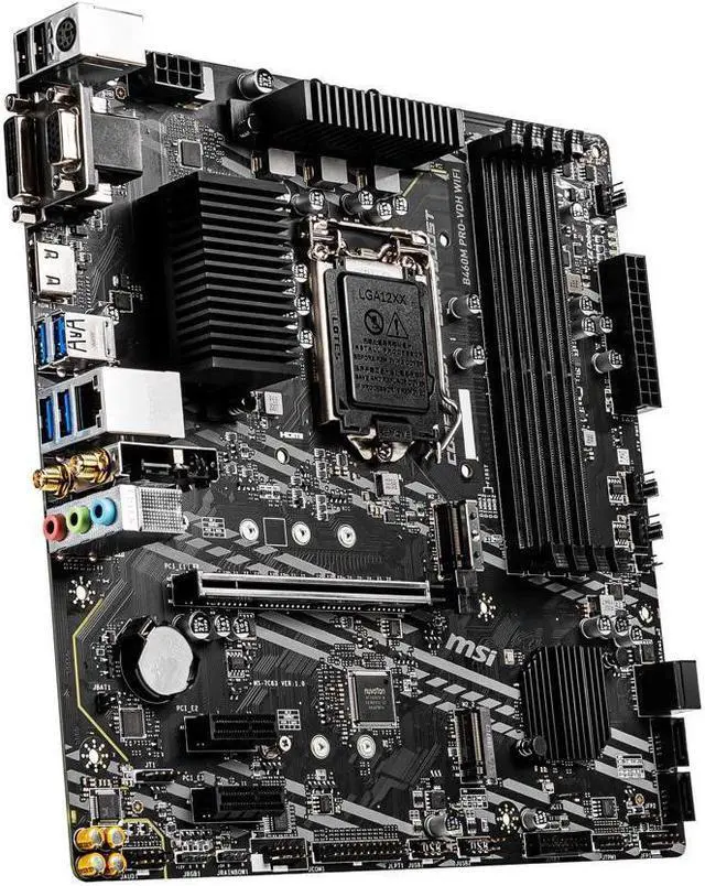 Alt view image 3 of 5 - MSI B460M PRO-VDH WIFI LGA 1200 Intel B460 SATA 6Gb/s Micro ATX Intel Motherboard