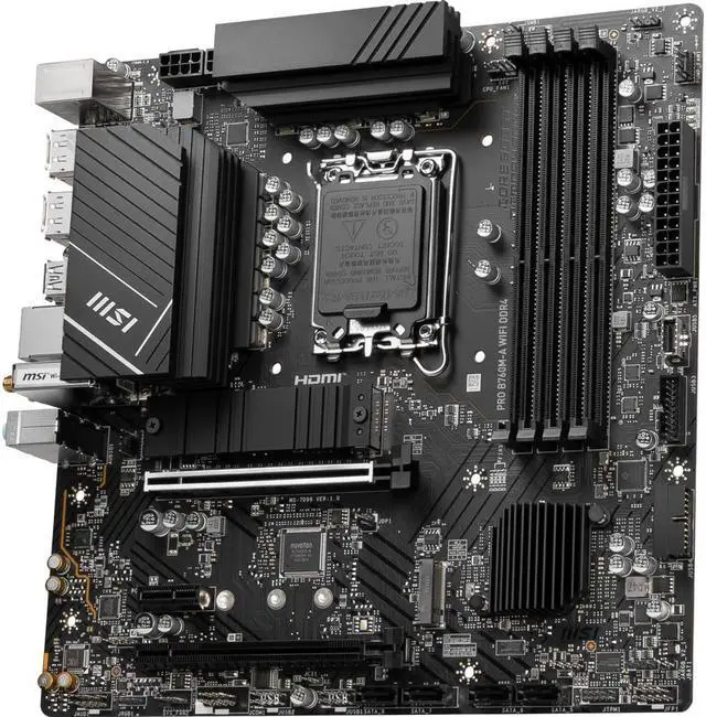 Alt view image 3 of 5 - MSI PRO B760M-A WIFI DDR4 LGA 1700 (Intel 12th&13th Gen)  SATA 6Gb/s Micro ATX Motherboard,WiFi 6,Intel,2.5Gb LAN