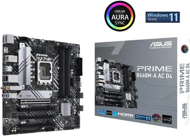 Refurbished: ASUS PRIME B660M-A AC D4 LGA 1700 (Intel 12th & 13th