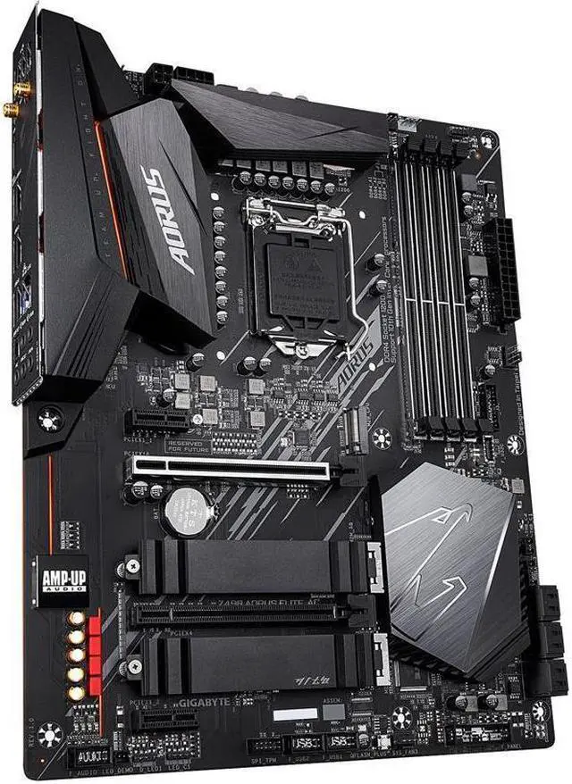 Alt view image 4 of 7 - GIGABYTE Z490 AORUS ELITE AC LGA 1200 Intel Z490 ATX Motherboard Dual M.2 SATA 6Gb/s USB 3.2 Gen 2 Intel 802.11ac 2.5 GbE LAN