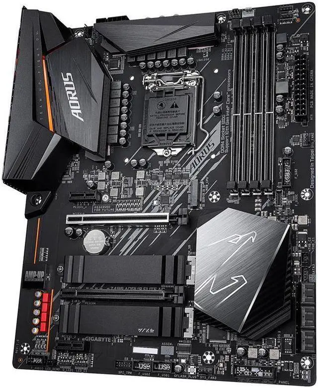 Alt view image 3 of 7 - GIGABYTE Z490 AORUS ELITE AC LGA 1200 Intel Z490 ATX Motherboard Dual M.2 SATA 6Gb/s USB 3.2 Gen 2 Intel 802.11ac 2.5 GbE LAN