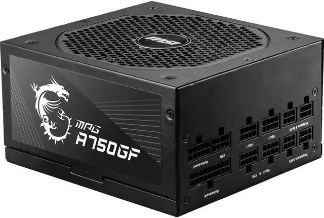 Main image of MSI MPG A750GF, 80 GOLD Full Modular Gaming PSU, Japanese Electrolytic capacitor, 750W ATX Power Supply