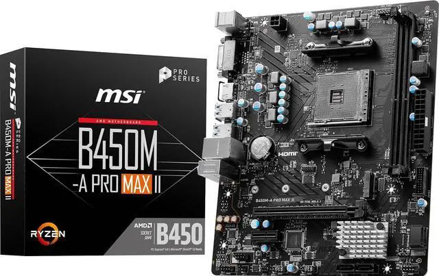 Main image of MSI B450M-A PRO MAX II AM4 AMD B450 SATA 6Gb/s Micro ATX Motherboard