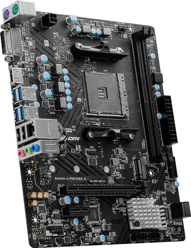 Alt view image 4 of 10 - MSI B450M-A PRO MAX II AM4 AMD B450 SATA 6Gb/s Micro ATX Motherboard