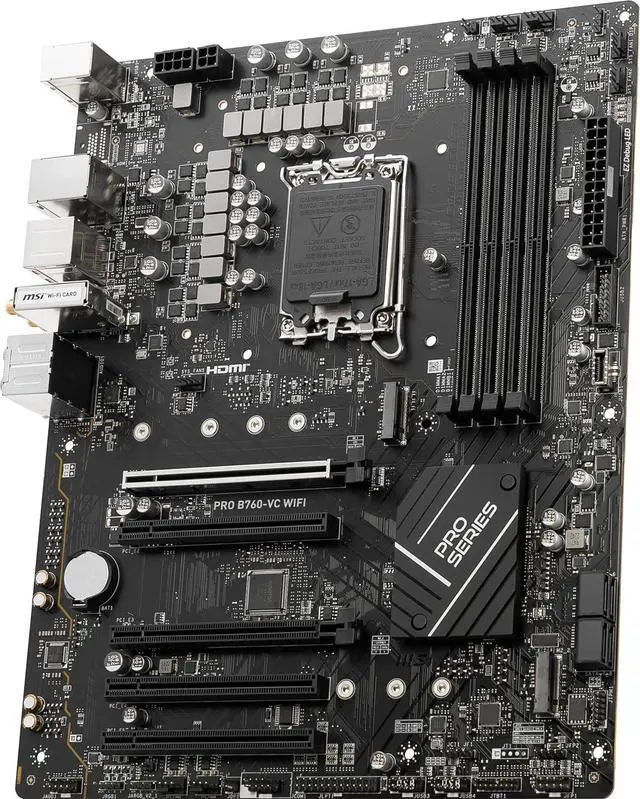 Alt view image 3 of 6 - MSI PRO B760-VC WIFI LGA 1700 Intel B760 SATA 6Gb/s ATX Motherboard