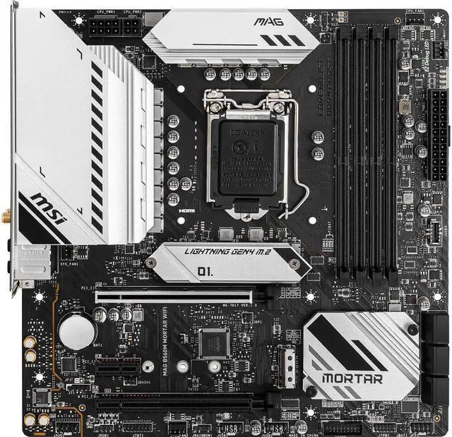 Alt view image 2 of 7 - MSI MAG B560M MORTAR WIFI LGA 1200 Intel B560 SATA 6Gb/s Micro ATX Intel Motherboard