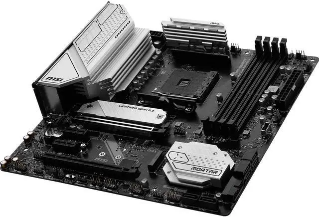 Alt view image 4 of 9 - MSI MAG B550M MORTAR MAX WIFI DDR4 AM4 AMD B550 SATA 6Gb/s Micro-ATX Wi-Fi 6E 2.5Gbps LAN  M.2 (Key-E)  Motherboards - AMD