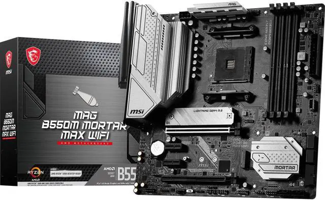 Main image of MSI MAG B550M MORTAR MAX WIFI DDR4 AM4 AMD B550 SATA 6Gb/s Micro-ATX Wi-Fi 6E 2.5Gbps LAN  M.2 (Key-E)  Motherboards - AMD