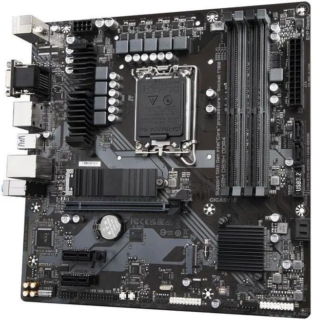 Alt view image 4 of 9 - GIGABYTE B760M DS3H DDR4 LGA 1700 Intel B760 M-ATX Motherboard with DDR4, Dual M.2, PCIe 4.0, USB 3.2 Gen 2 Type-C,  2.5GbE LAN, Q-Flash Plus, PCIe EZ-Latch
