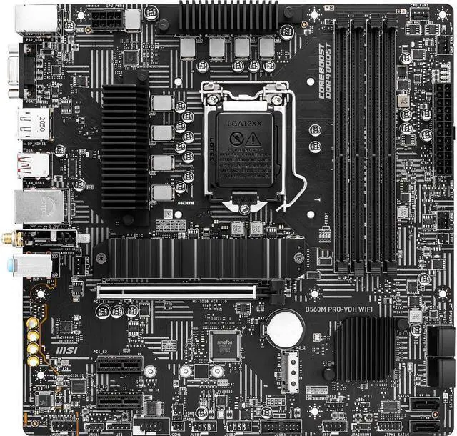 Alt view image 2 of 7 - MSI B560M PRO-VDH WiFi (mATX, 11th/10th Gen Intel Core, LGA 1200 Socket, DDR4, PCIe 4, CFX, M.2 Slots, USB 3.2, 2.5G LAN, DP/HDMI)