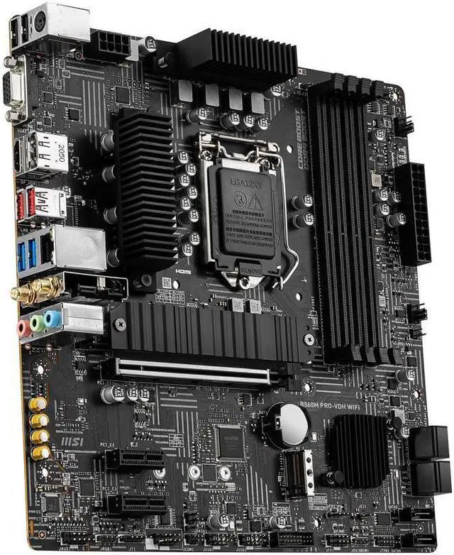 Alt view image 4 of 7 - MSI B560M PRO-VDH WiFi (mATX, 11th/10th Gen Intel Core, LGA 1200 Socket, DDR4, PCIe 4, CFX, M.2 Slots, USB 3.2, 2.5G LAN, DP/HDMI)