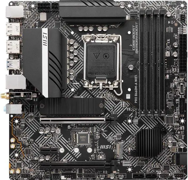 Alt view image 2 of 5 - MSI PRO B660M-A WIFI DDR5 LGA 1700 Intel B660 SATA 6Gb/s Micro ATX Intel Motherboard