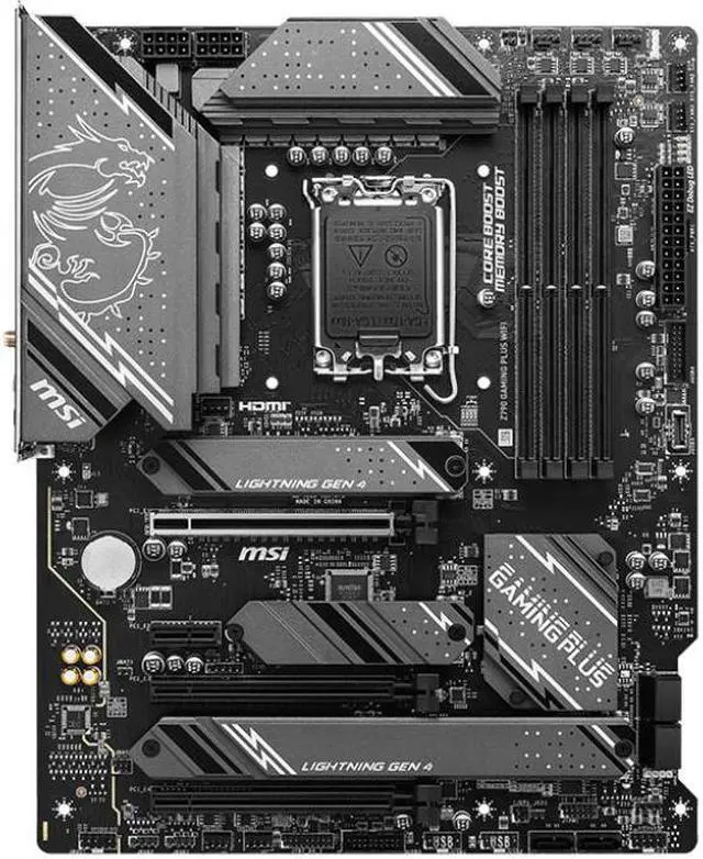 Alt view image 2 of 5 - MSI Z790 GAMING PLUS WIFI LGA 1700 Intel Z790 SATA 6Gb/s ATX DDR5 PCI-E x16 slot Wi-Fi 6E 2.5Gbps LAN 4x M.2  EZ Debug LED Motherboard
