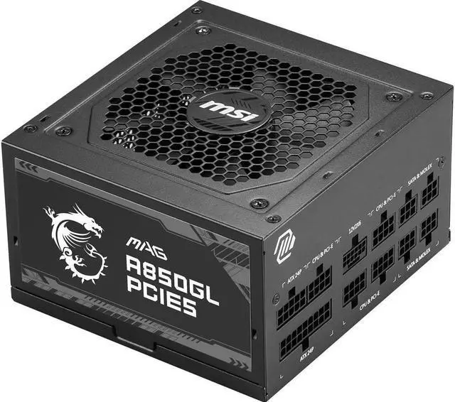 Alt view image 2 of 4 - MSI - MAG A850GL PCIE 5.0, 80 GOLD Fully Modular Gaming PSU, 12VHPWR Cable, ATX 3.0 Compatible, 850W Power Supply