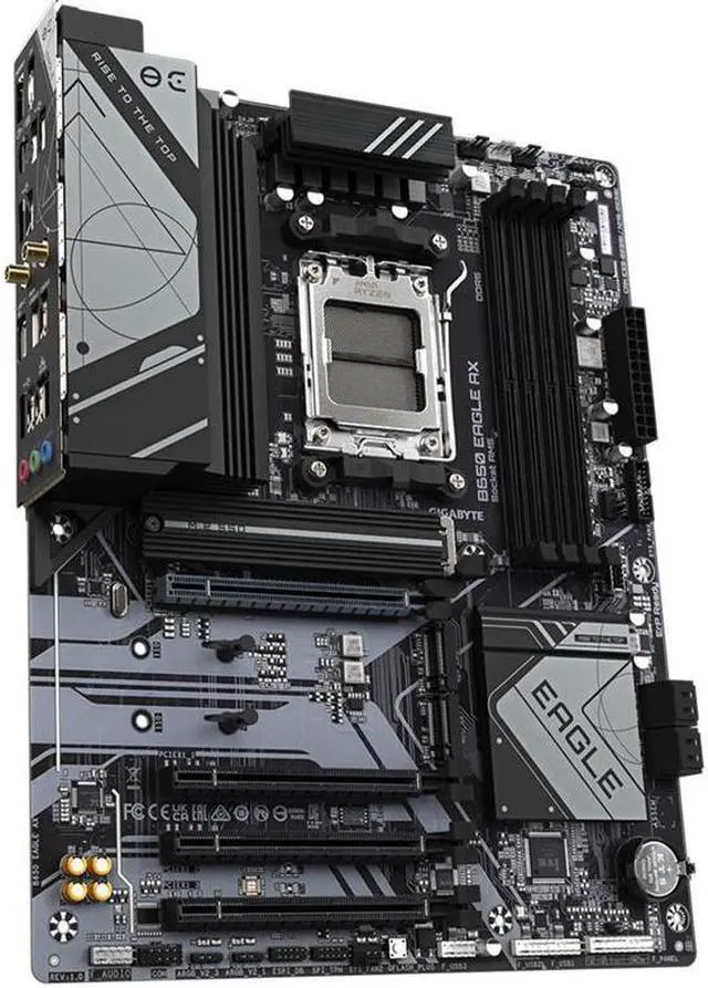 Alt view image 3 of 9 - GIGABYTE B650 EAGLE AX AM5 LGA 1718 AMD B650 ATX , DDR5 Triple M.2, PCIe 5.0, USB 3.2 Gen2x2 Type-C, AMD Wi-Fi 6E, Realtek GbE LAN