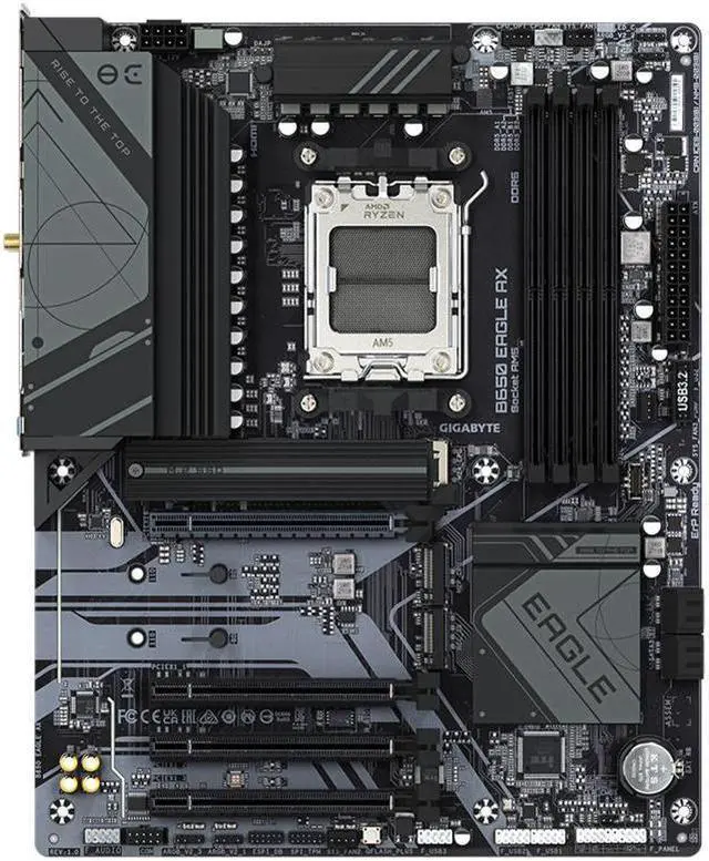 Alt view image 2 of 9 - GIGABYTE B650 EAGLE AX AM5 LGA 1718 AMD B650 ATX , DDR5 Triple M.2, PCIe 5.0, USB 3.2 Gen2x2 Type-C, AMD Wi-Fi 6E, Realtek GbE LAN