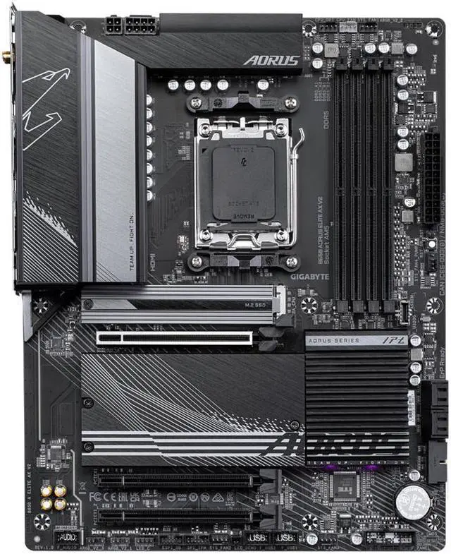 Alt view image 2 of 8 - GIGABYTE B650 AORUS ELITE AX V2 AM5 LGA 1718 AMD B650 ATX Motherboard, DDR5, Triple M.2, PCIe 5.0, USB 3.2 Gen2X2 Type-C, WiFi 6E, 2.5GbE LAN, Q-Flash Plus, EZ-Latch