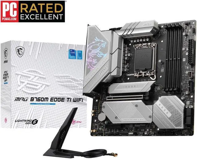 【中古】msi MAG B760M EDGE TI WiFi Refurbished: MSI MPG B760M EDGE TI WIFI LGA 1700 Intel B760 SATA