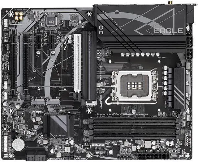 Alt view image 3 of 5 - GIGABYTE Z790 EAGLE AX LGA 1700 Intel Z790 ATX Motherboard with DDR5, M.2, PCIe 5.0, USB 3.2 Gen2X2 Type-C, Intel Wi-Fi 6E, 2.5GbE LAN, Q-Flash Plus, EZ-Latch