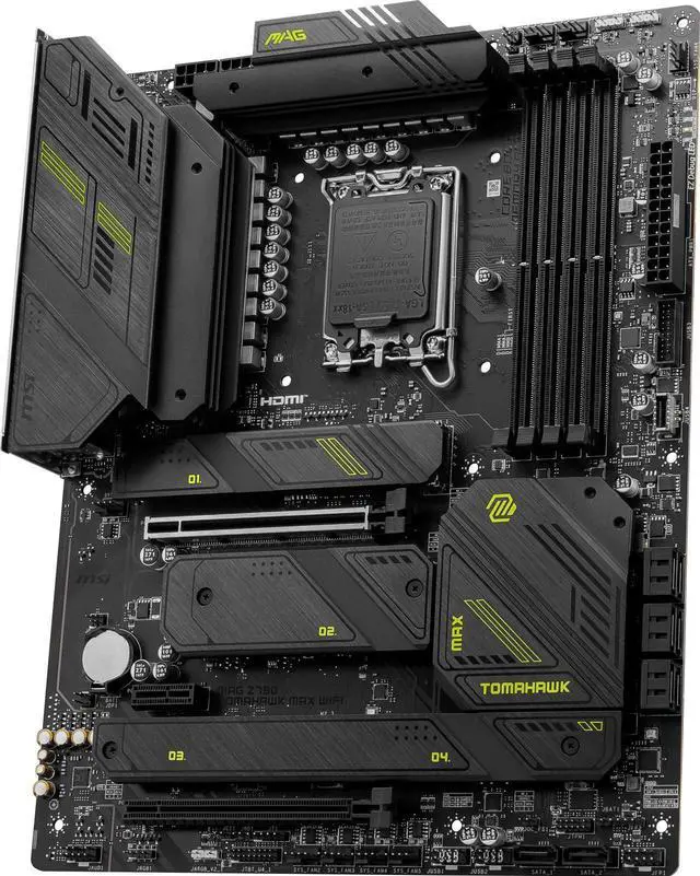 Alt view image 2 of 4 - MSI MAG Z790 TOMAHAWK MAX WIFI LGA 1700(14th,13th,12th Gen) DDR5 ATX 8x SATA 6G  4x M.2  Wi-Fi 7  Bluetooth 2.5Gbps LAN Motherboard