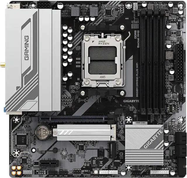 Alt view image 2 of 8 - GIGABYTE B650M GAMING PLUS WIFI AM5 LGA 1718 AMD B650 M-ATX, DDR5, PCIe 4.0 M.2, PCIe 4.0, USB 3.2 Gen 1 Type-C, Wi-Fi 6E, 2.5GbE LAN