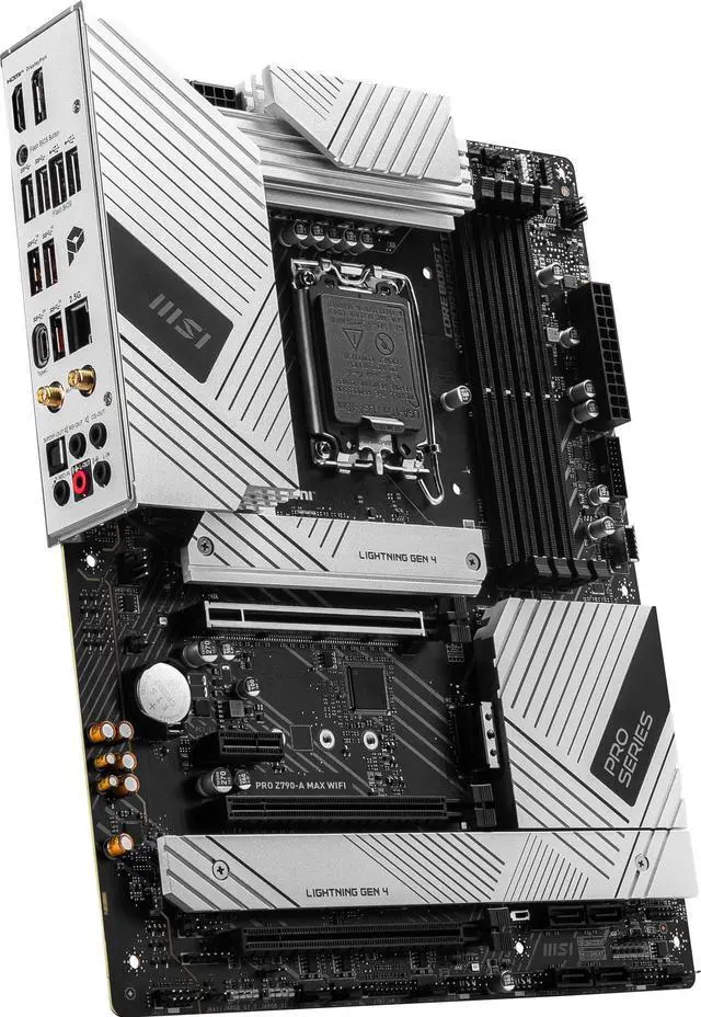 Alt view image 4 of 5 - MSI PRO Z790-A MAX WiFi ProSeries Motherboard (Supports 12th/13th/14th Gen Intel Processors, LGA 1700, DDR5, PCIe 5.0, M.2, SATA 6G, 2.5Gbps LAN, USB 3.2 Gen2, Wi-Fi 7, Bluetooth 5.4, ATX)