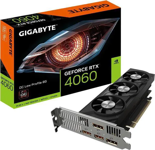 Main image of GIGABYTE GeForce RTX 4060 OC Low Profile 8G Graphics Card, 3x WINDFORCE Fans, 8GB 128-bit GDDR6, GV-N4060OC-8GL Video Card