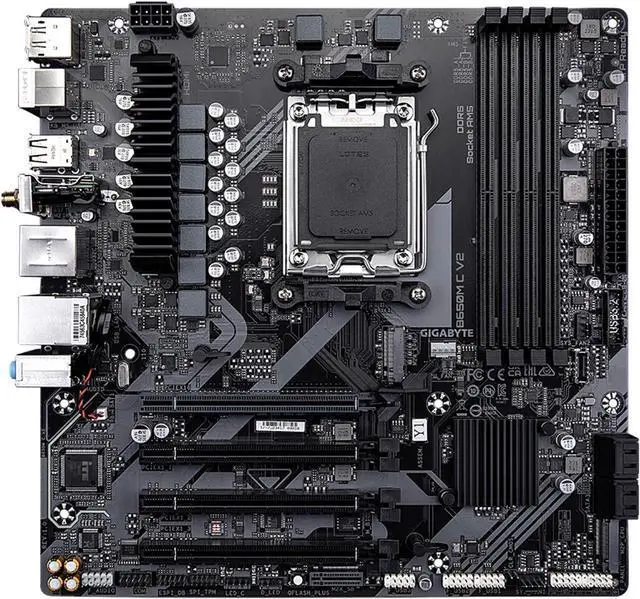 Alt view image 2 of 5 - GIGABYTE B650M C V2 AM5 LGA 1718 AMD B650 M-ATX Motherboard, DDR5, PCIe 4.0 M.2, PCIe 4.0, USB 3.2 Gen1 Type-C, 1GbE LAN